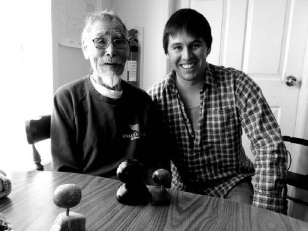 Michael Etherington (right) had a transformative experience with Inuk elder Mariano Aupilardjuk in 2009.