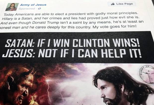 This Facebook ad was listed as an example of Russian political advertising in the recent indictment charging 13 Russians and three Russian entities with being part of an elaborate plot to interfere in the 2016 U.S. presidential election.