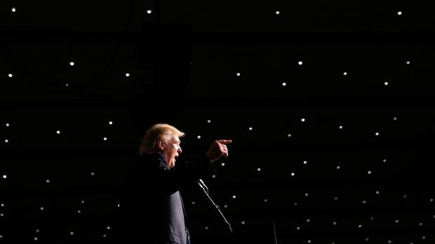 Republican presidential nominee Donald Trump speaks at a campaign rally in Cedar Rapids, Iowa, on July 28, 2016.