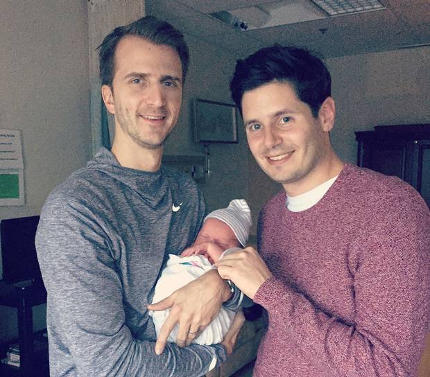 A year ago, after their surrogate’s long night of labour, Globe business reporter Tim Kiladze, left, and his husband, Matt, finally got to meet their new daughter Eva. Tim took 10 months of parental leave to care for the baby.
