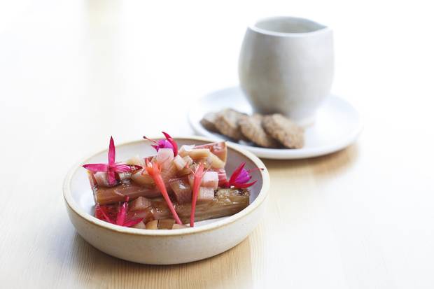 Candied Rhubarb at Biera in Edmonton, Alberta on Thursday, August 17, 2017. Amber Bracken for The Globe and Mail