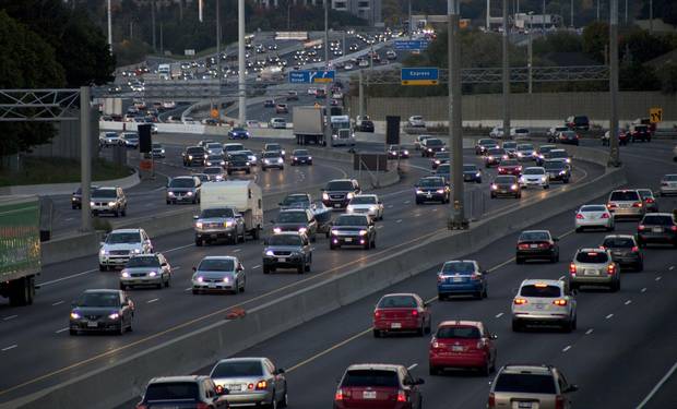 Traffic on Highway 401 in Toronto.