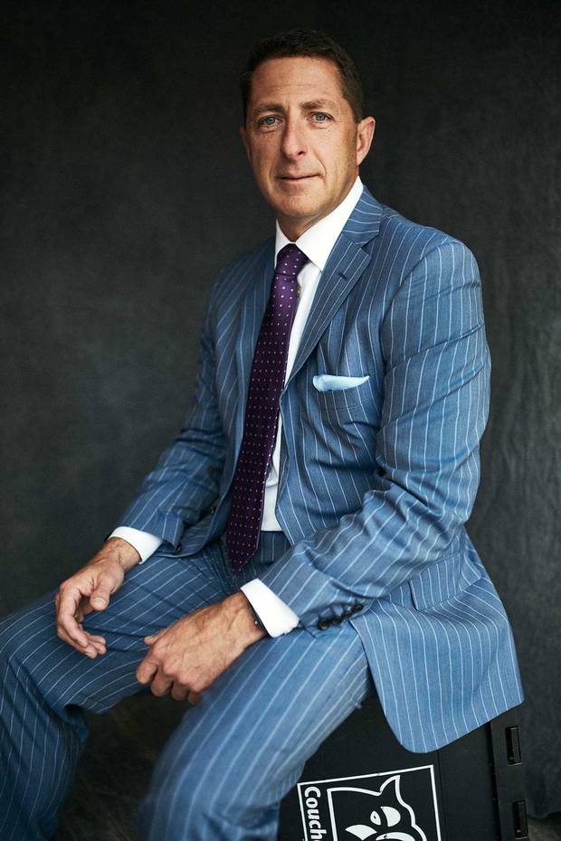 Brian Hannasch, photographed in the back of a cube van in the parking lot of a Couche-Tard in Laval, Quebec 