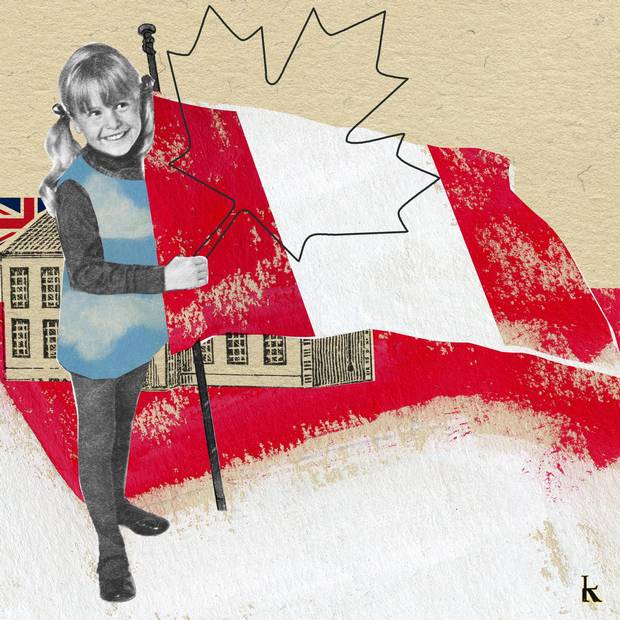 Peggy Forde recalls being chosen by her teacher to receive the class's flag and carry it from the inauguration ceremony in the gym back into the classroom. 