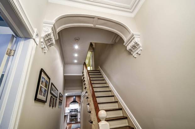 The plaster archways were one of original features that Ms. Slack restored.