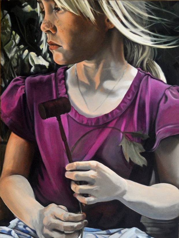 Only My Daughter Can Judge Me is the title of former prisonerBrian Martland’s oil portrait of his daughter.