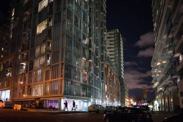 Condominium high rise buildings in Toronto's West Queen West neighbourhood.
