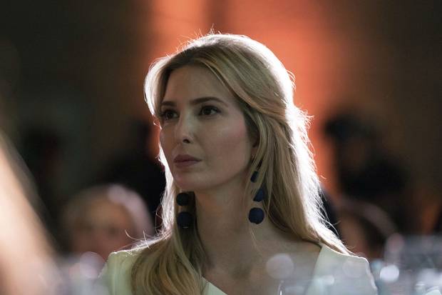Ivanka Trump watches Mr. Trudeau’s keynote speech at the Smithsonian American Art Museum.