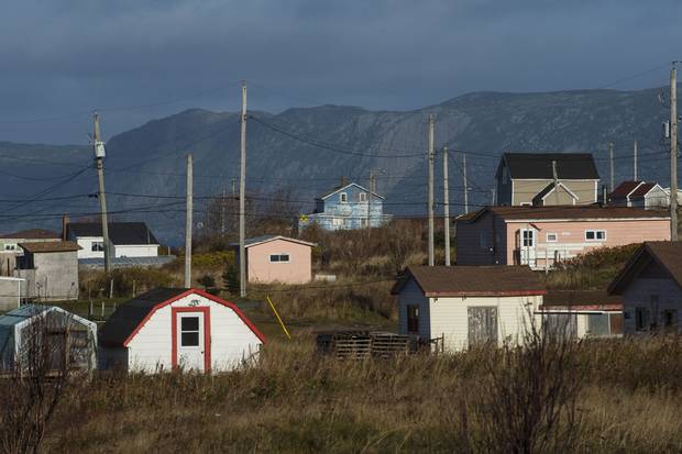 Homes in the east end of the town of Wabana.