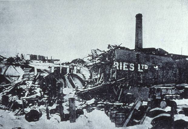 The brewery levelled by the Halifax Explosion.