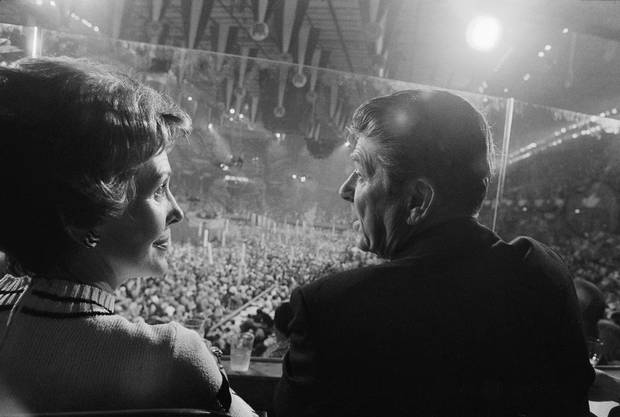 Nancy and Ronald Reagan at the Republican National Convention in Kansas City, Mo., on Aug. 19, 1976.