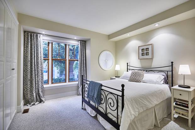 The family room was reconfigured into the master bedroom.