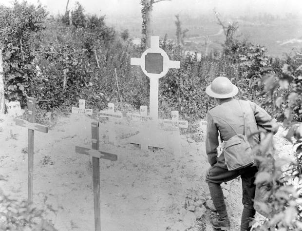 Canadian graves on Vimy Ridge. The battle killed 3,598 Canadians and wounded 7,000.