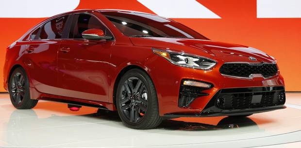The 2019 Kia Forte is displayed at the North American International Auto Show in Detroit, on Jan. 15, 2018.