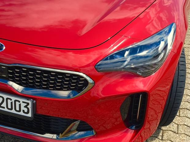 The Kia Stinger GT's suspension system does a remarkable job of dealing with the track’s countless bumps, curbs, jumps and compressions.