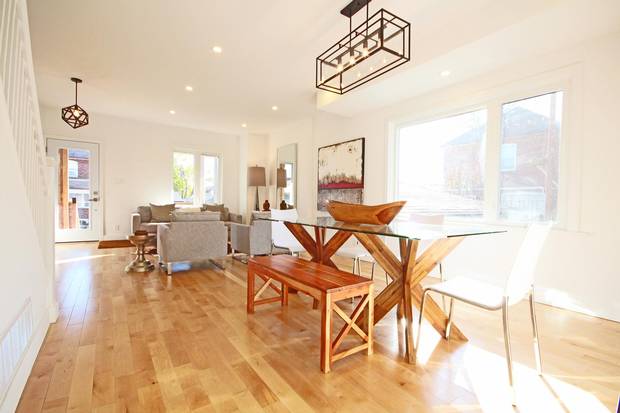 The home's open living and dining space.