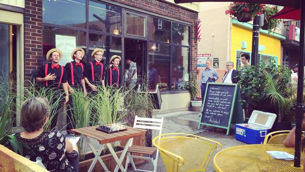 Architect Hair Design in Hamilton participated in a three-month program for on-street patios last year, converting one of their front-of-store parking spots into a temporary patio.