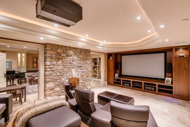 The media room was a suggestion of designer Tony Gornik.