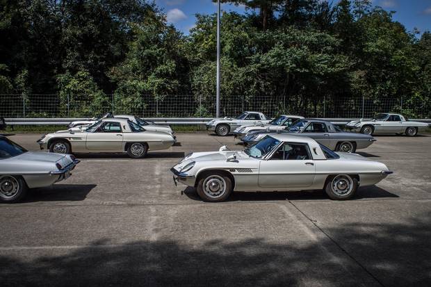 The otherwordly Cosmo Sport was the first production rotary-powered Mazda. Delicate-looking and rare, they are highly sought-after by collectors today