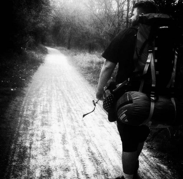 Sam Peyton walks and enjoys the trail near Brantford, Ont., in May, 2016.