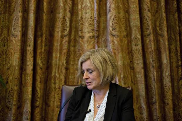 Alberta Premier Rachel Notley speaks in Edmonton, Alta. on Monday May 30, 2016.