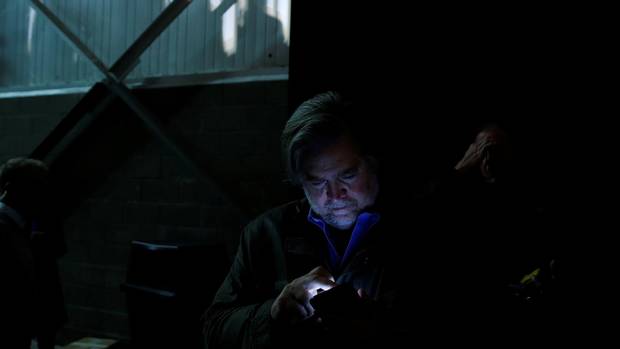 Donald Trump's campaign CEO Steve Bannon is pictured backstage during a campaign event in Warren, Michigan U.S. October 31, 2016.