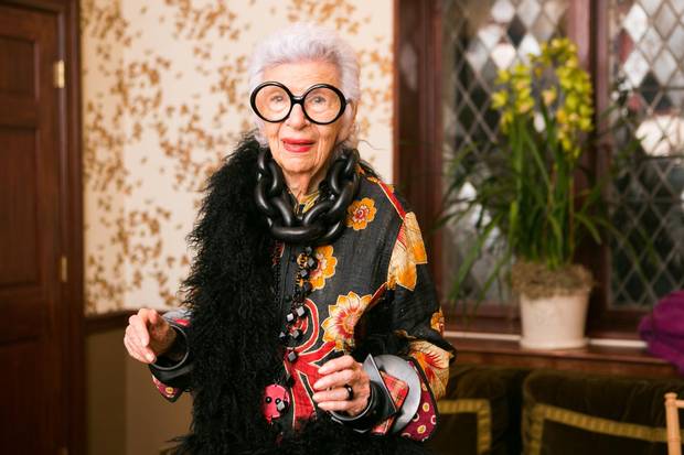 Nonagenarian fashion plate Iris Apfel.