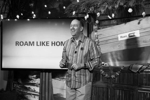 Guy Laurence (above) loved the spotlight and hammed it up to get attention for new launches, donning tacky holiday wear for the debut of the Roam Like Home plan.