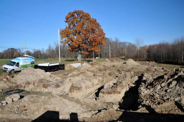 Trenching and geothermal installation at the Prince Edward County home of Shannon Kyles.
