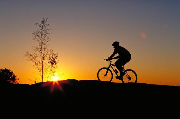 Cycling in Kelso Conservation Area, Milton, Ontario.