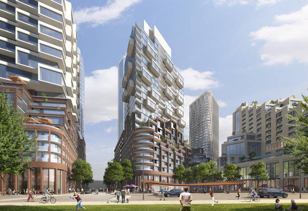 Renderings for the proposed redevelopment of the Galleria Mall in Toronto.