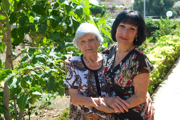 Lidia D'Angelo, right, with mother Anna.