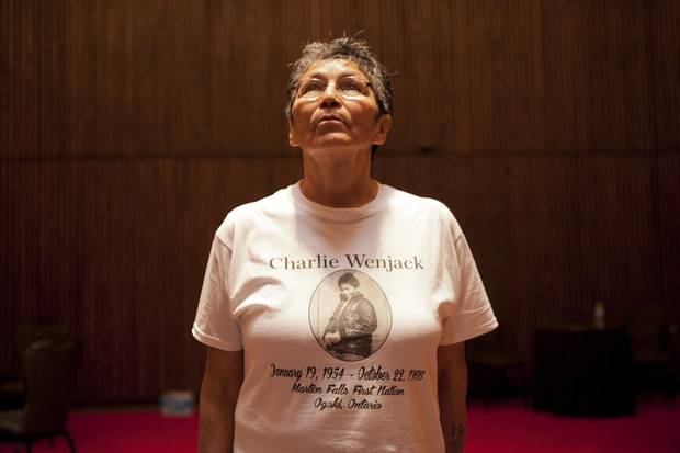 Pearl Wenjack at the National Arts Centre in Ottawa before the live performance of Secret Path.