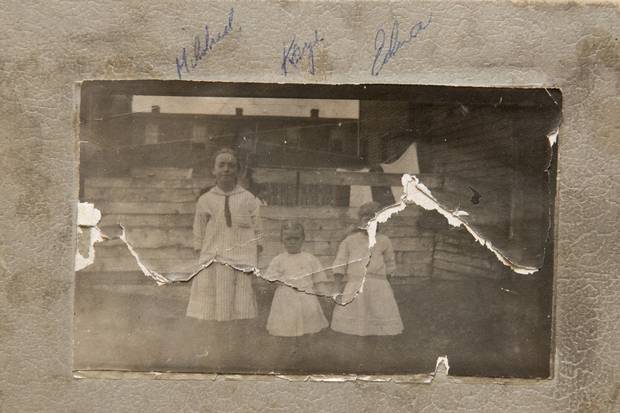 Kaye Chapman is shown in the middle with two of her siblings. Mrs. Chapman’s siblings had been late for school the day of the explosion and were safe while walking to school.