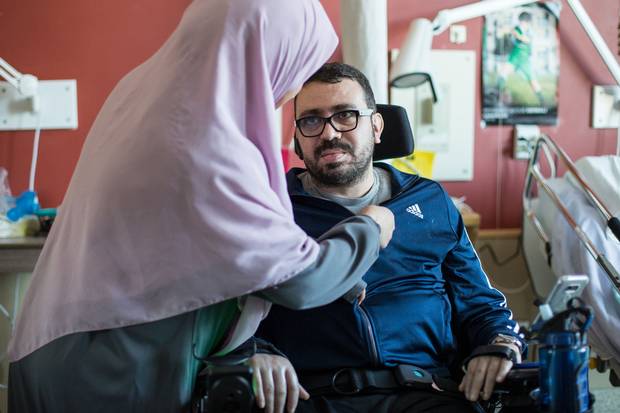 ‘It's a miracle he's still with us,’ says Mr. Derbali’s wife, Nedra Zahaoui, left.