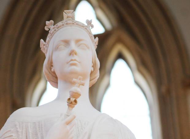 The statue of Queen Victoria at the Library of Parliament in Ottawa.