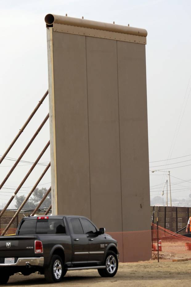 A concrete border wall prototype by W.G. Yates & Sons Construction Company.