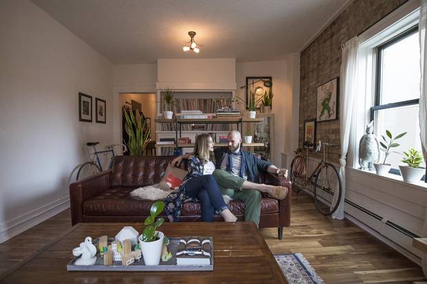 Joe Dort and Tanya Puka in their living room.