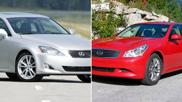 2007 Lexus IS (L) and 2007 Infiniti G35