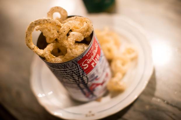 Fried pork finds with maple syrup and spice at St. Lawrence.