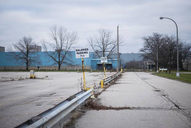 The closed-down Ford plant in St. Thomas, Ont.
