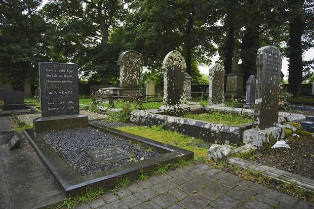 W. B. Yeats, whose grave is seen above, wished to be buried in County Sligo.
