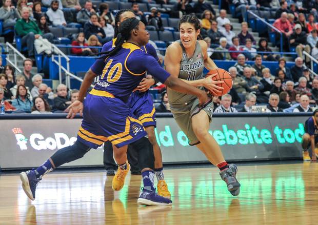Kia Nurse (11) of the Uconn Huskies in action during a game against the East Carolina Pirates at the XL Center in Hartford, CTNCAA Women's Basketball East Carolina vs Connecticut, USA - 04 Jan 2017
