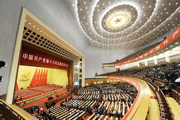 Nov. 8, 2012: Delegates gather at the opening of the 18th Communist Party Congress at the Great Hall of the People in Beijing. The congress is the main event in how China’s political leaders are chosen.