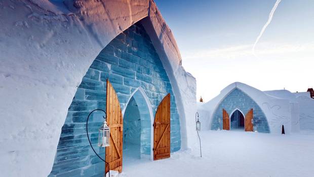 North America’s original ice hotel, which opened just north of Quebec City in 2001, provides plenty of ways to stay warm.