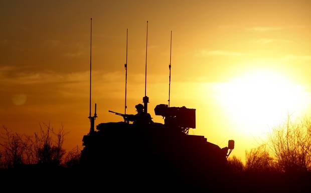 A light-armoured vehicle driven by Canadian soldiers is shown in southern Afghanistan in 2010.