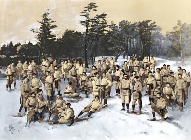 William Notman’s Red Cap Snowshoe Club, Halifax, N.S., composite, 1888.