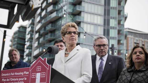 Ontario Premier Kathleen Wynne speaks about Ontario's Fair Housing Plan during a press conference in Toronto on Thursday.