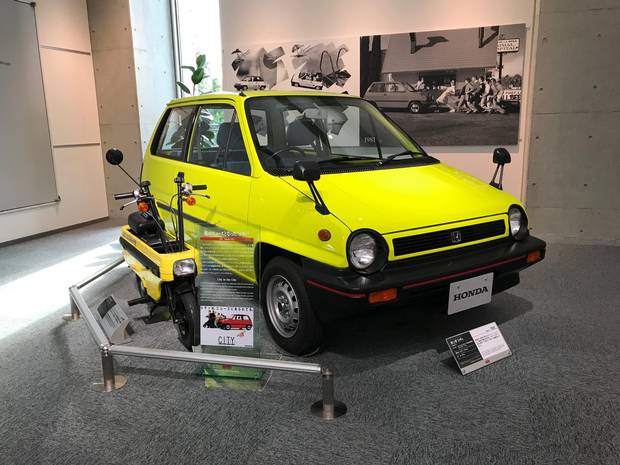 A 1982 concept designed to appeal to youthful urban dwellers, the Honda City came with an attached scooter.
