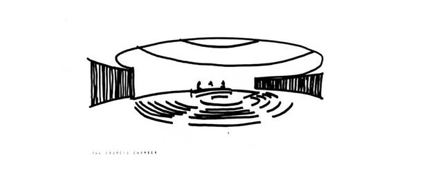 Viljo Revell’s design for the City Hall council chamber.